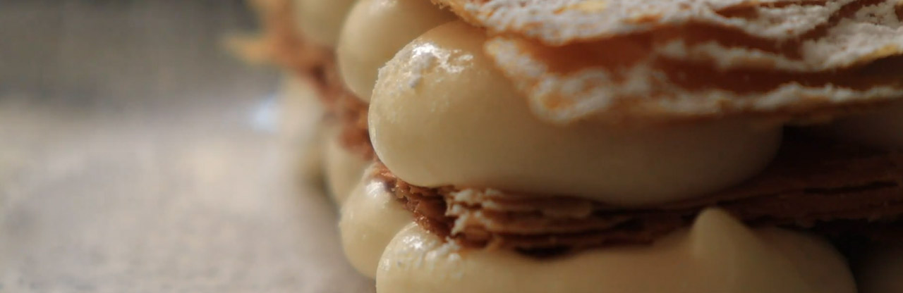 Exquisite Paris-Brest dessert is patent-pending at Auberge Saint-Antoine, Quebec Exquisite Paris-Brest dessert is patent-pending at Auberge Saint-Antoine, Quebec